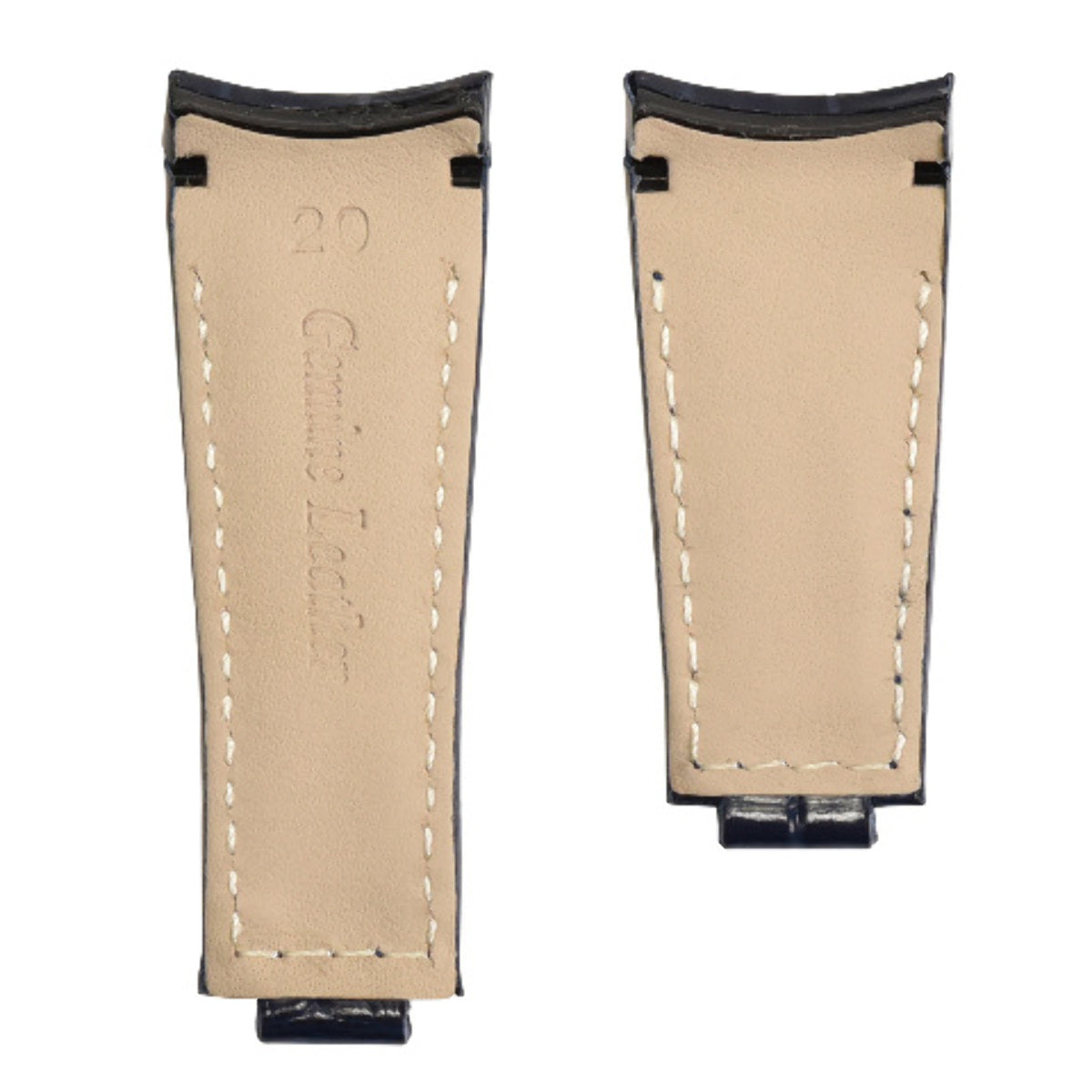 20MM CURVED LEATHER STRAP BAND FOR ROLEX DAYTONA 16518 16519 116518 116519 BLUE