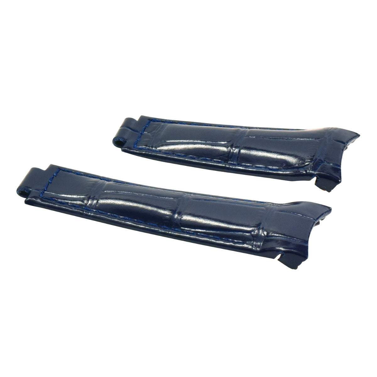 20MM LEATHER WATCH BAND STRAP FOR ROLEX DAYTONA DATEJUST PRESIDENT 16518 16520, Dark Blue, view 2