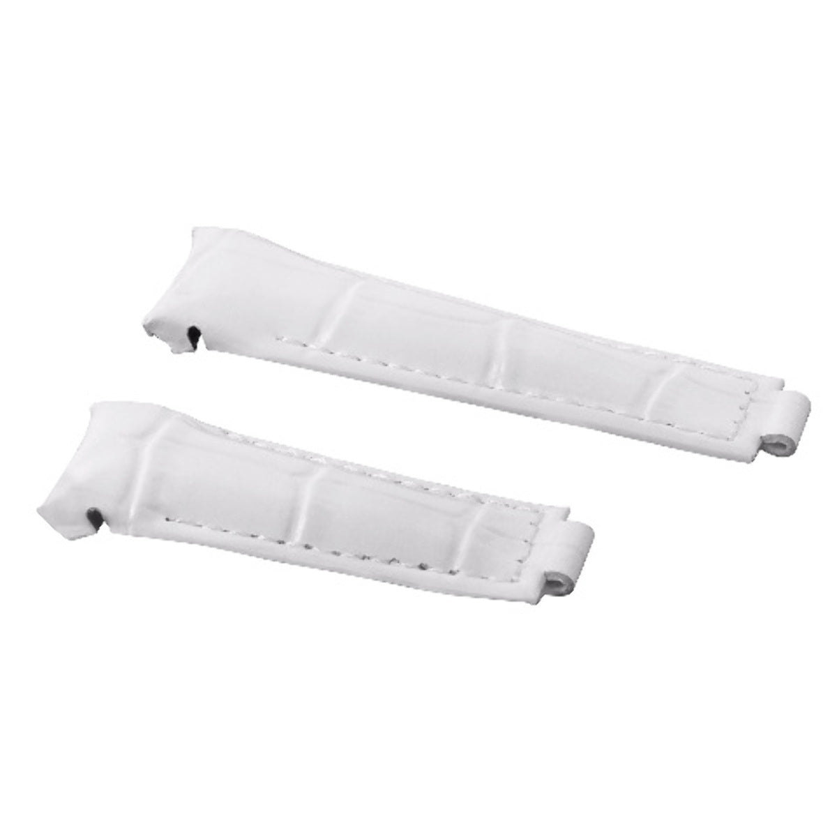 20MM CURVED LEATHER STRAP BAND FOR ROLEX DAYTONA 16518 16519 116518 116519 WHITE