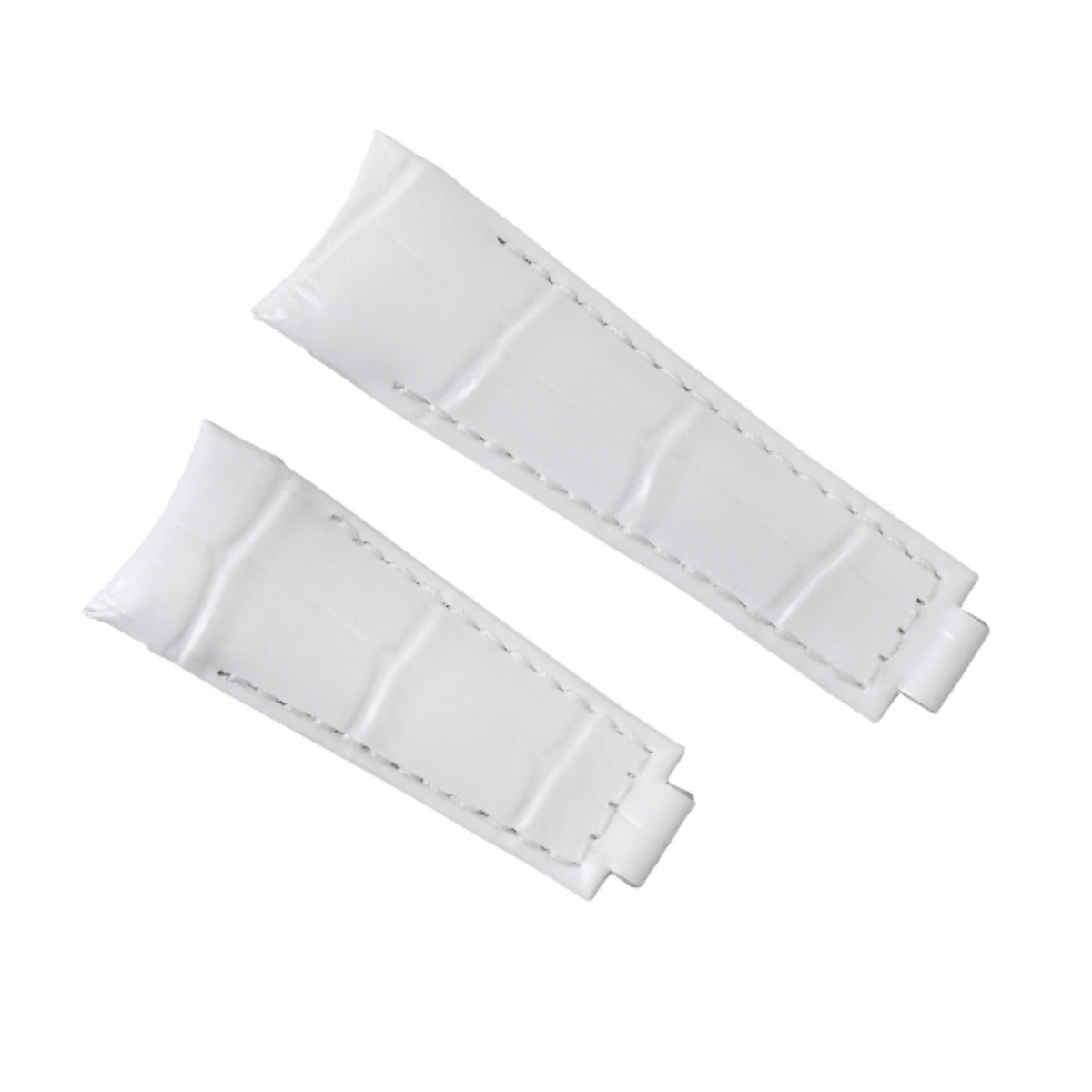 20MM CURVED LEATHER STRAP BAND FOR ROLEX DAYTONA 16518 16519 116518 116519 WHITE