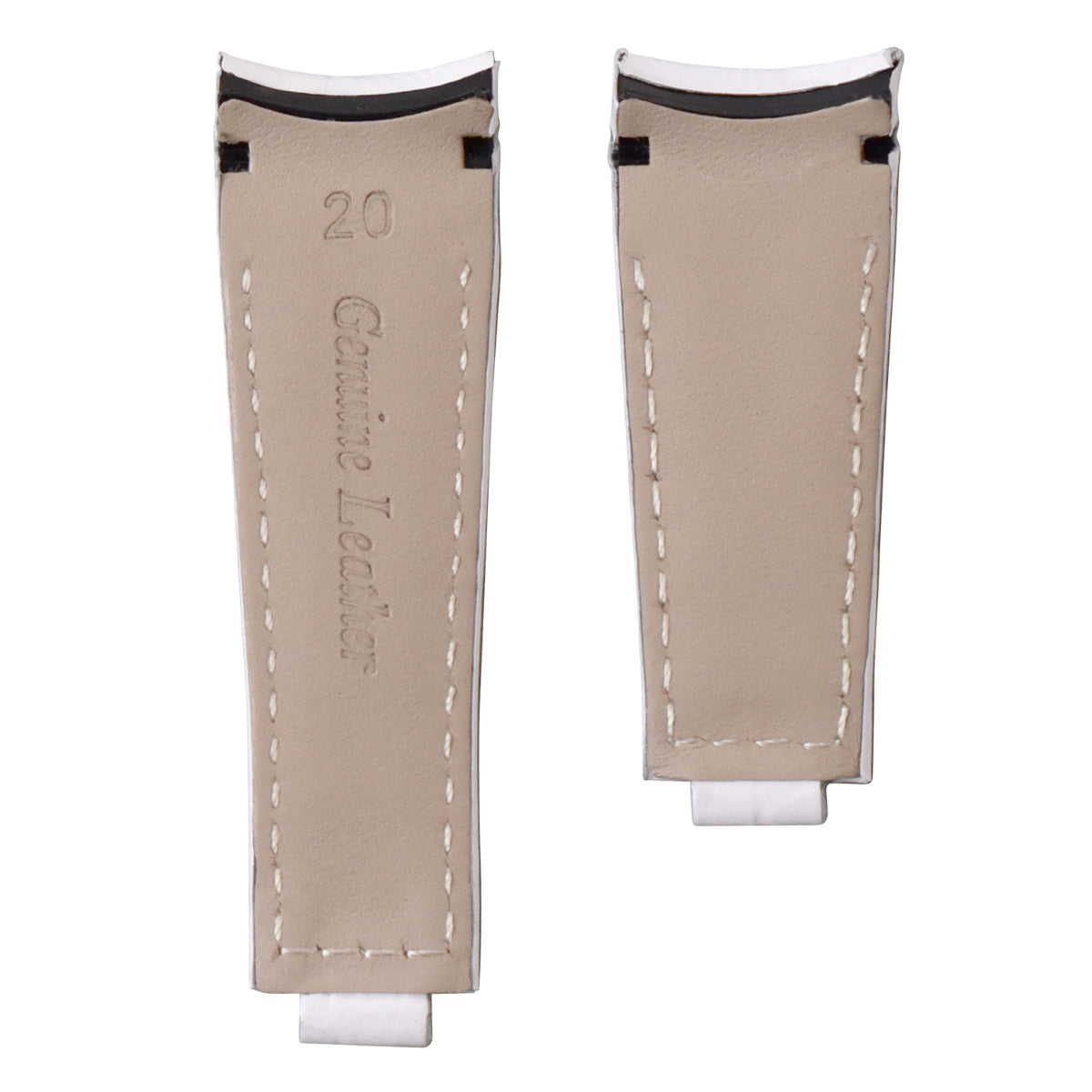 20MM LEATHER WATCH BAND STRAP FOR ROLEX DAYTONA DATEJUST PRESIDENT 16518 16520, White, view 4