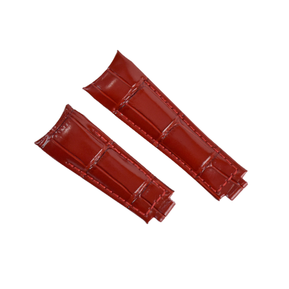 20MM CURVED LEATHER STRAP BAND FOR ROLEX DAYTONA 16518 16519 116518 116519 RED