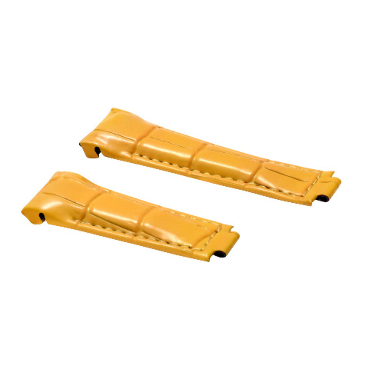 20MM CURVED END LEATHER STRAP BAND FOR ROLEX DAYTONA 16518 16520 116519 YELLOW