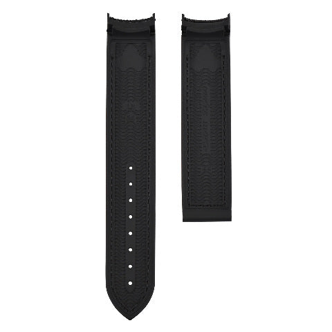 NYLON RUBBER WATCH BAND STRAP FOR OMEGA SEAMASTER 300 PLANET OCEAN 600M BLACK