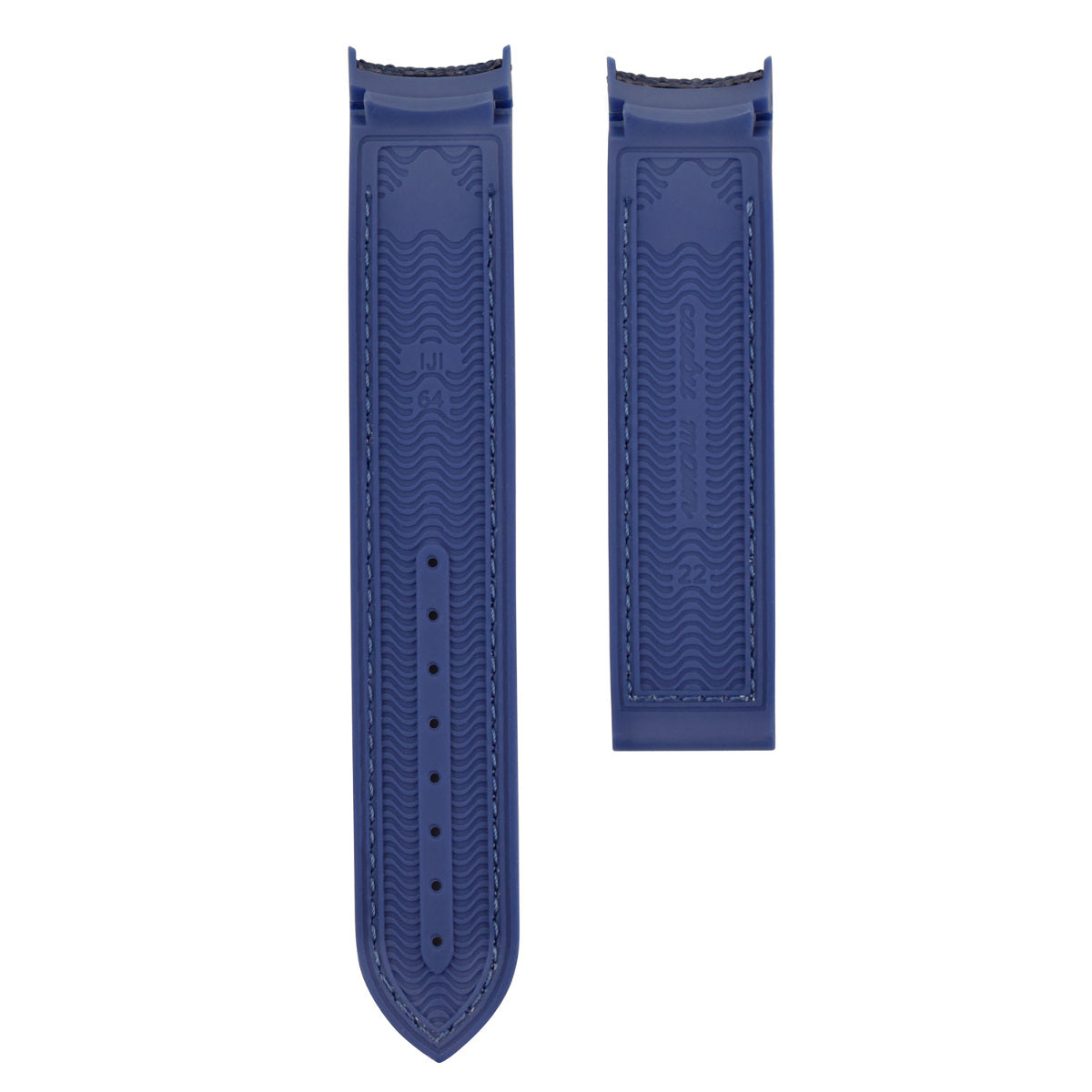 22MM NYLON RUBBER WATCH BAND STRAP FOR OMEGA SEAMASTER 300 PLANET BLUE W