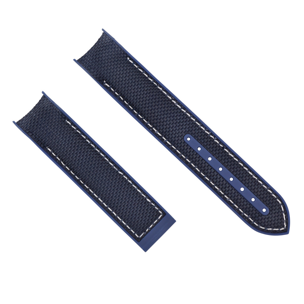 22MM NYLON RUBBER WATCH BAND STRAP FOR OMEGA SEAMASTER 300 PLANET BLUE W