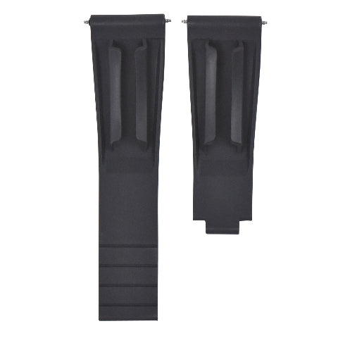 22MM SILICONE RUBBER WATCHBAND STRAP FOR ROLEX SKYDWELLER,DEEP SEA,DWELLER 43 BLACK