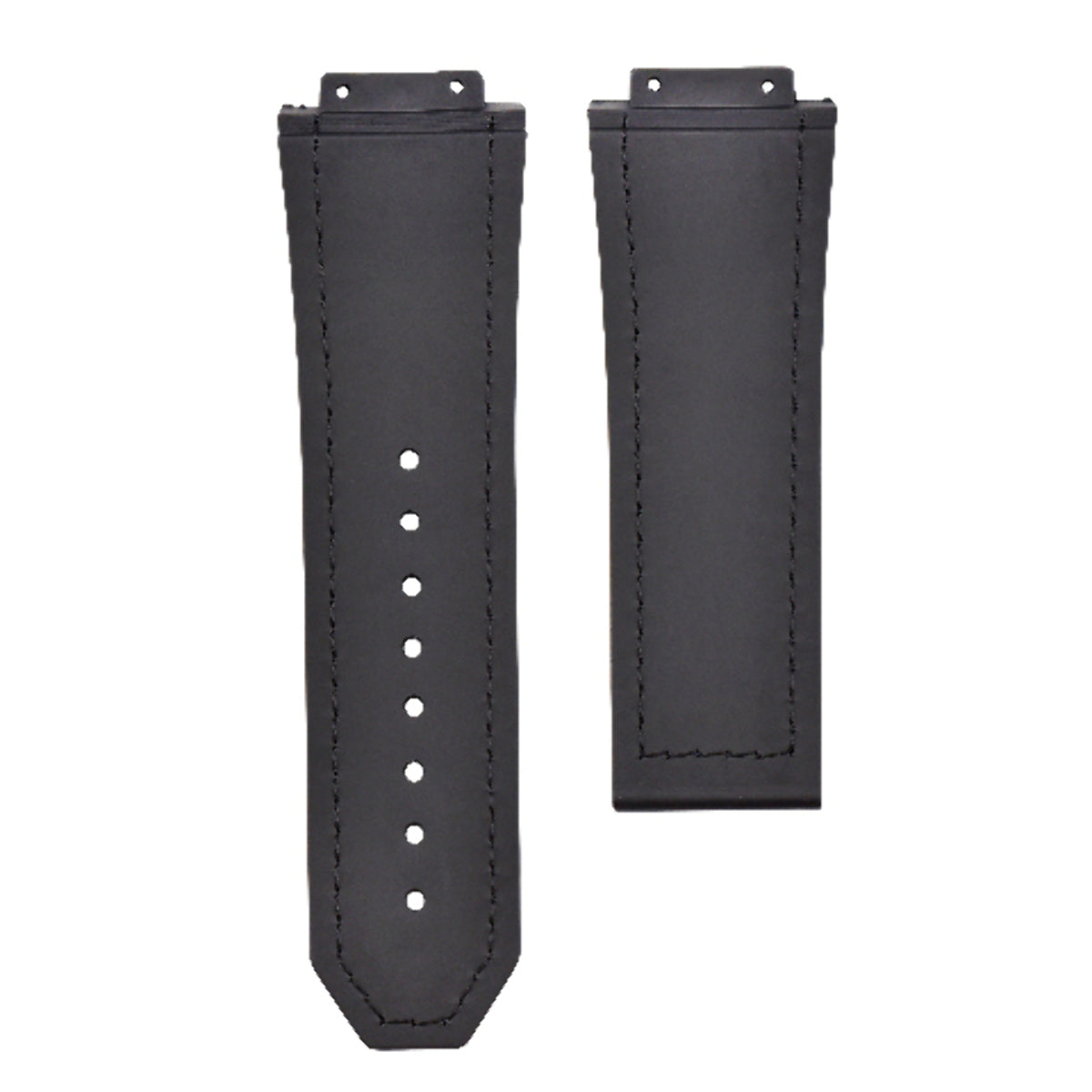 28MM ALLIGATOR LEATHER RUBBER BAND STRAP FOR 48 HUBLOT CERAMIC KING POWER BROWN