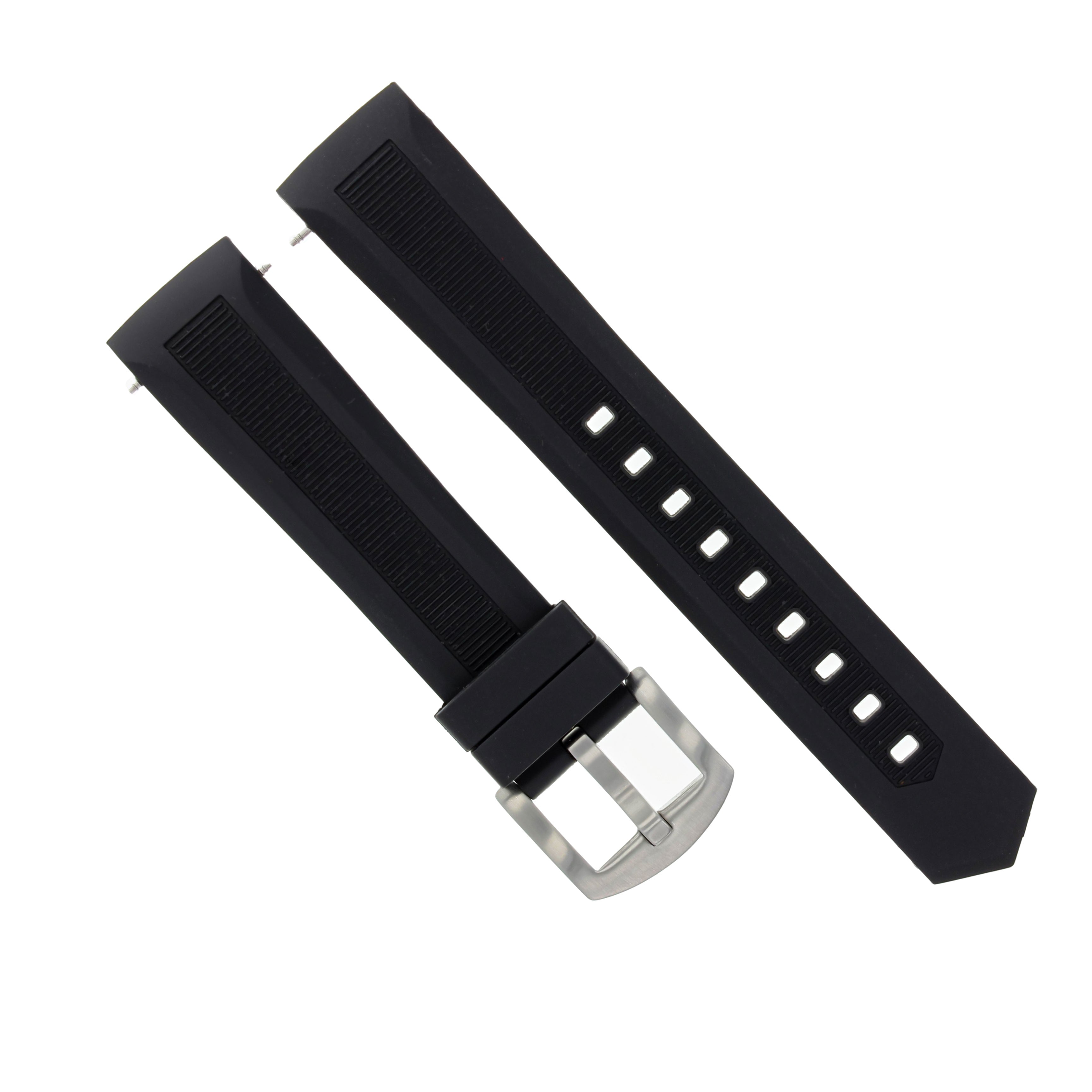 22MM RUBBER WATCH STRAP BAND FOR TAG HEUER FORMULA F1 AQUARACER CURVED END BLACK