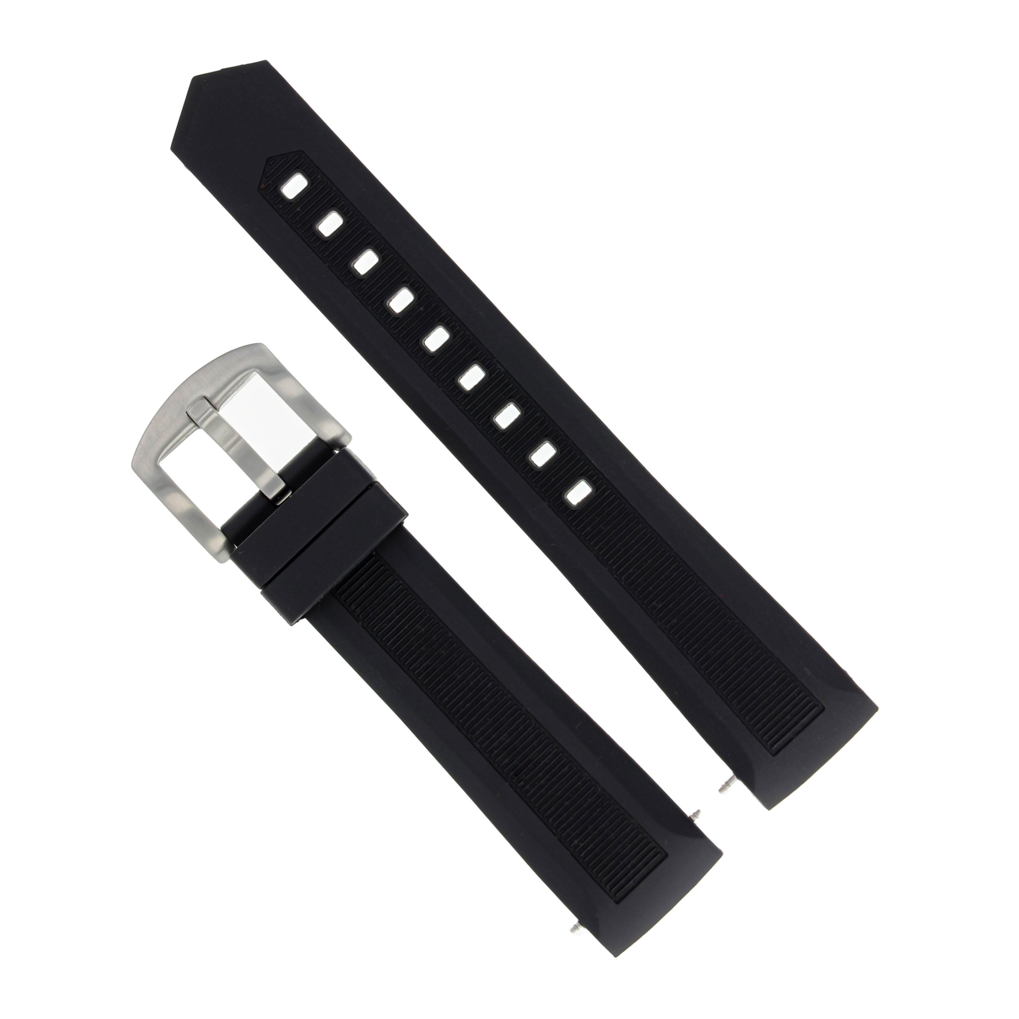22MM RUBBER WATCH STRAP BAND FOR TAG HEUER FORMULA F1 AQUARACER CURVED END BLACK