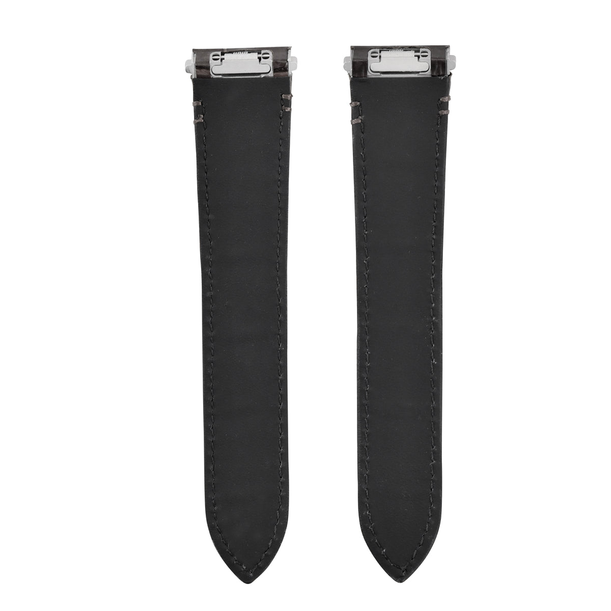 21MM LEATHER WATCH BAND STRAP FOR CARTIER SANTOS WSSA0018 QUICK RELEASE, Black, front view