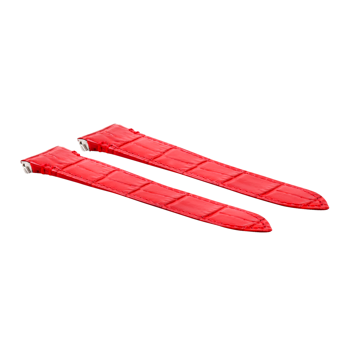 21MM LEATHER WATCH BAND STRAP FOR CARTIER SANTOS WSSA0018 QUICK RELEASE, Red, view 3