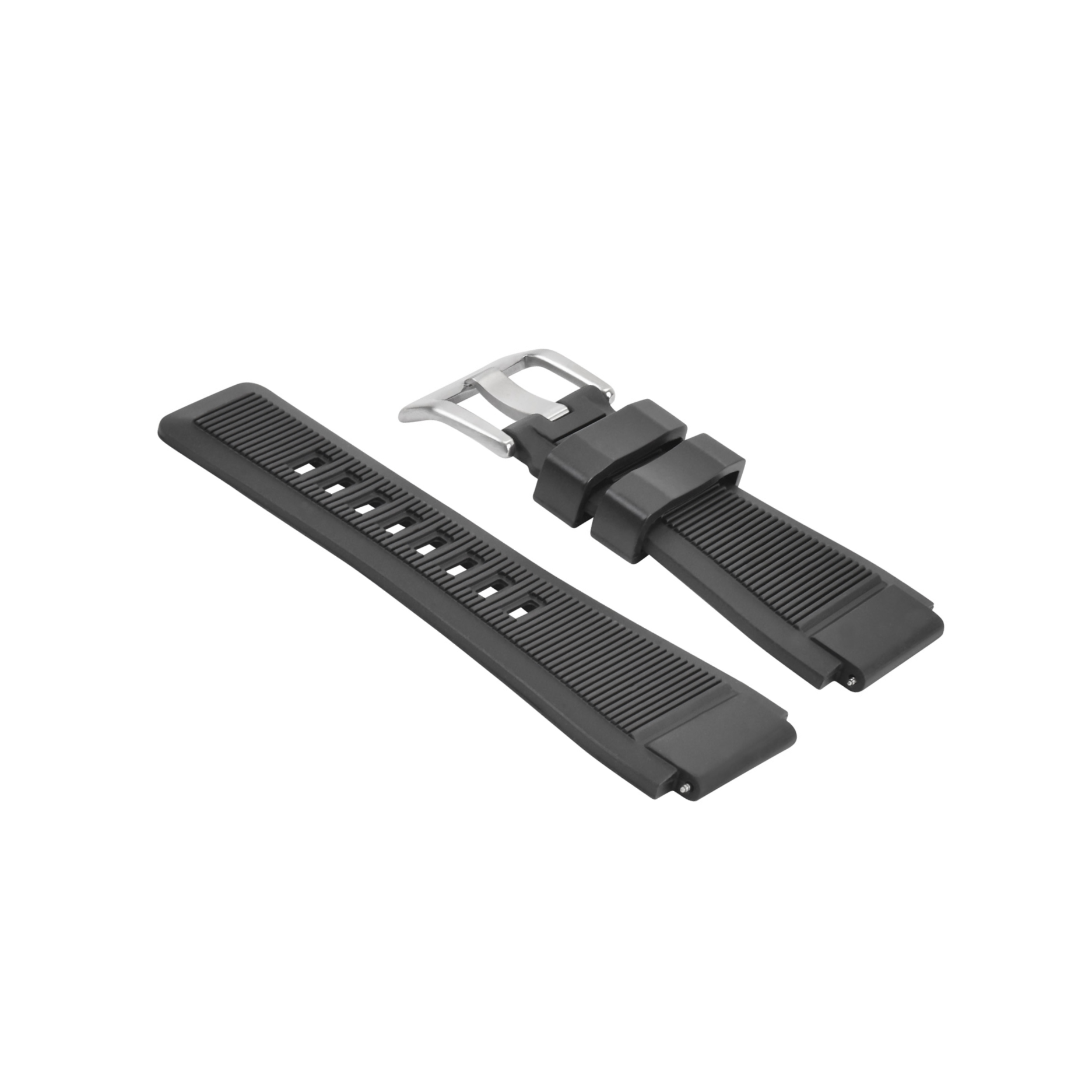 Black Silicone Rubber Watch Band Strap For Bell & Ross BR-X1 BR-01 BR-03 24mmx33