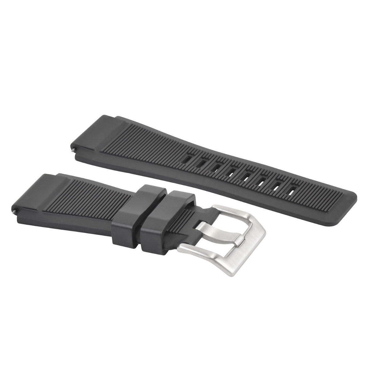 Black Silicone Rubber Watch Band Strap For Bell & Ross BR-X1 BR-01 BR-03 24mmx33