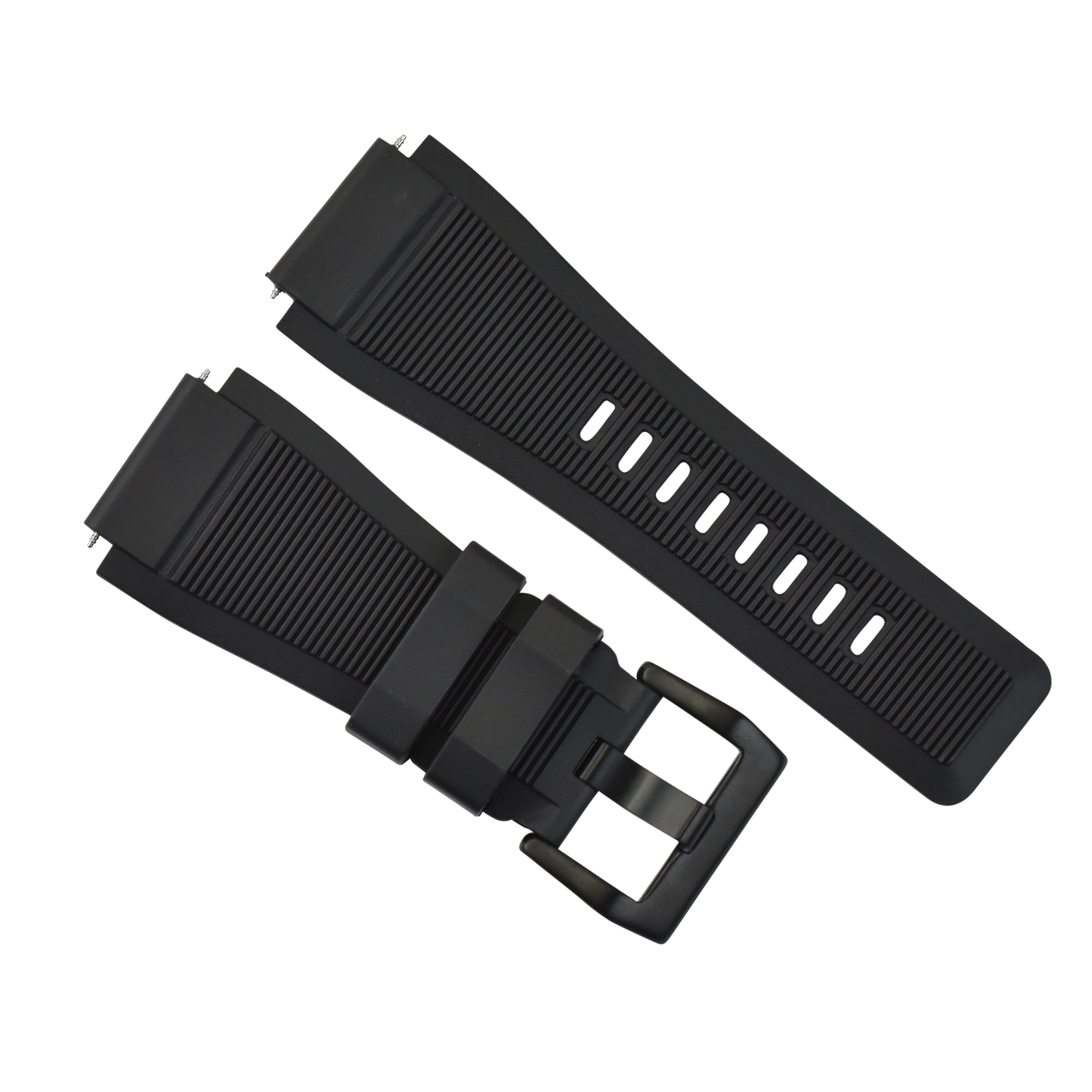 SILICONE RUBBER WATCH BAND STRAP FOR BELL & ROSS BR-X1 BR-01 BR-03 24MM BLACK