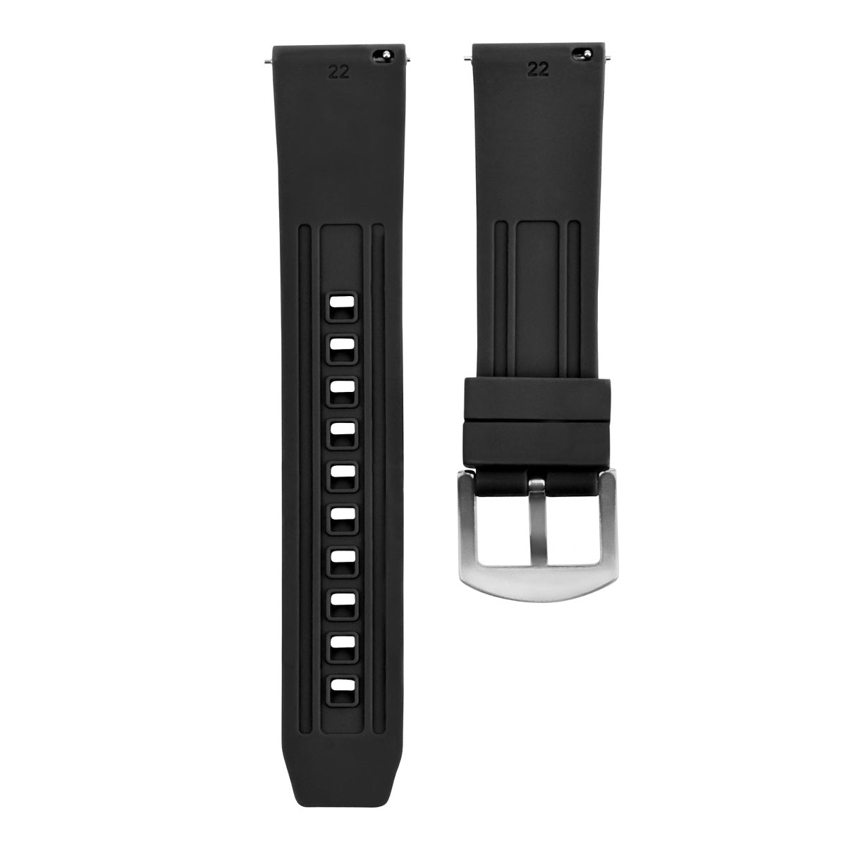 22MM RUBBER STRAP WATCH BAND FOR CITIZEN PROMASTER BJ2169-08E BJ2169-88E BLACK