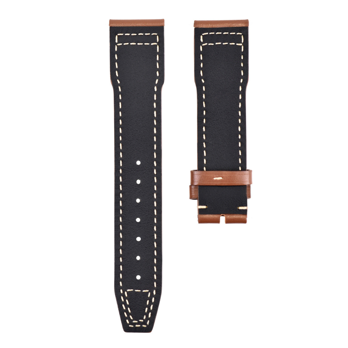 20MM LEATHER WATCH STRAP BAND DEPLOY CLASP FOR IWC PILOT PORTUGUESE WATCH BROWN