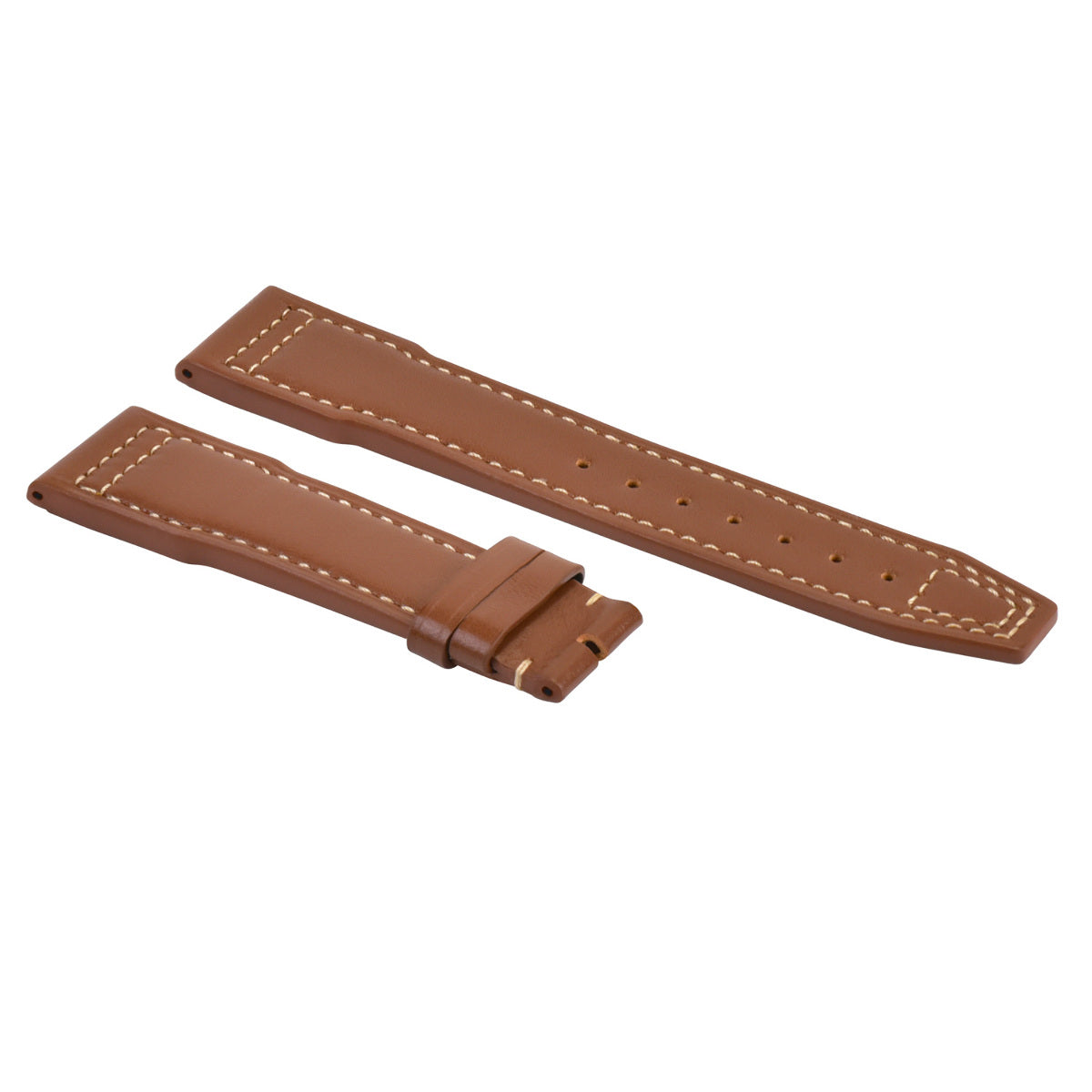 22MM LEATHER WATCH STRAP BAND DEPLOY CLASP FOR IWC PILOT PORTUGUESE WATCH BROWN