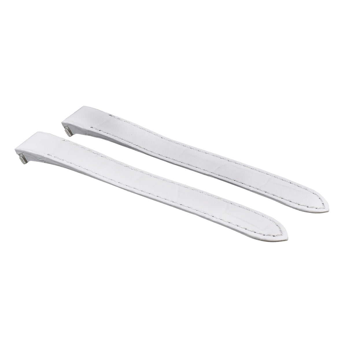 15MM LEATHER WATCHBAND STRAP FOR LADY CARTIER ROADSTER 2675 2723 QUICK REL WHITE
