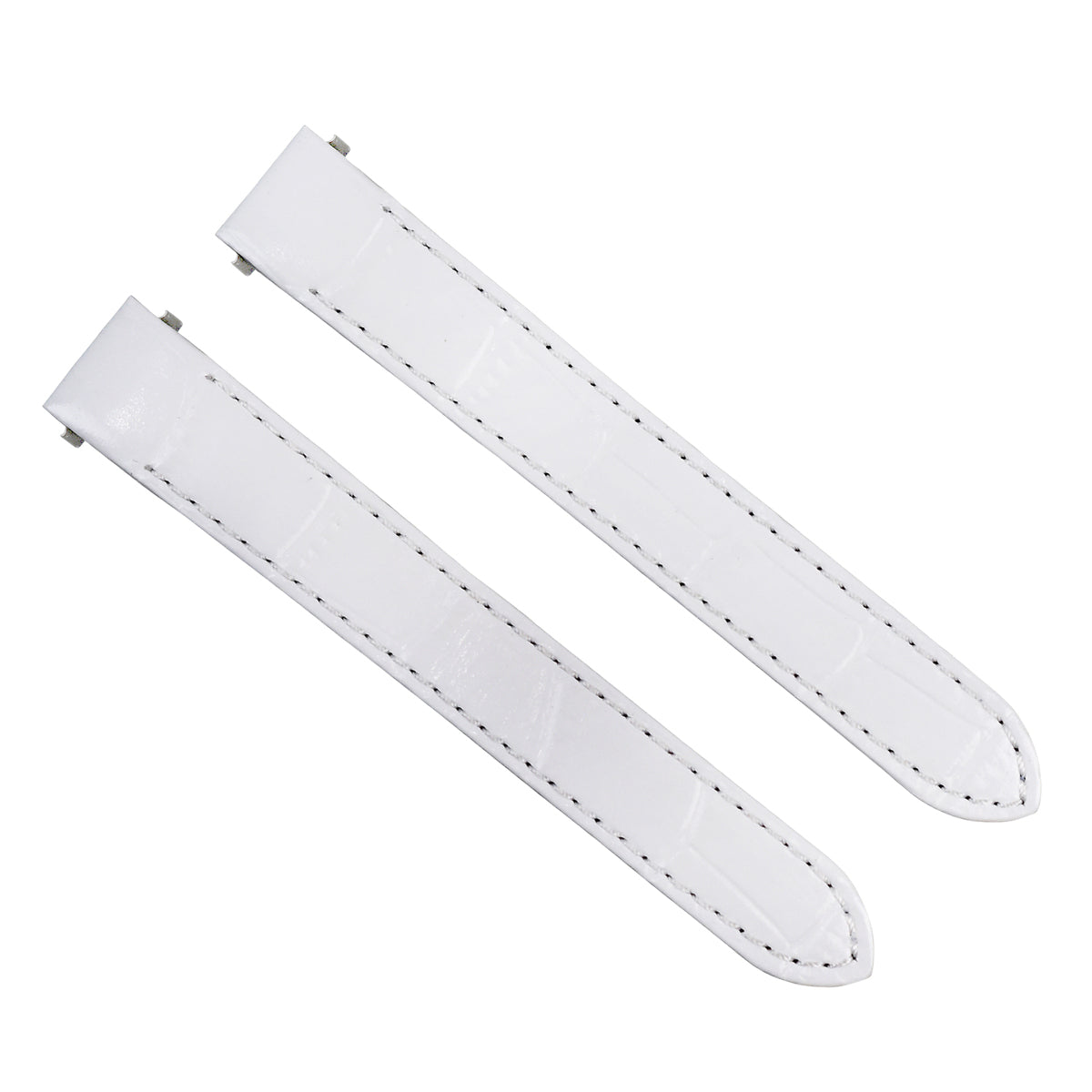 15MM LEATHER WATCHBAND STRAP FOR LADY CARTIER ROADSTER 2675 2723 QUICK REL WHITE