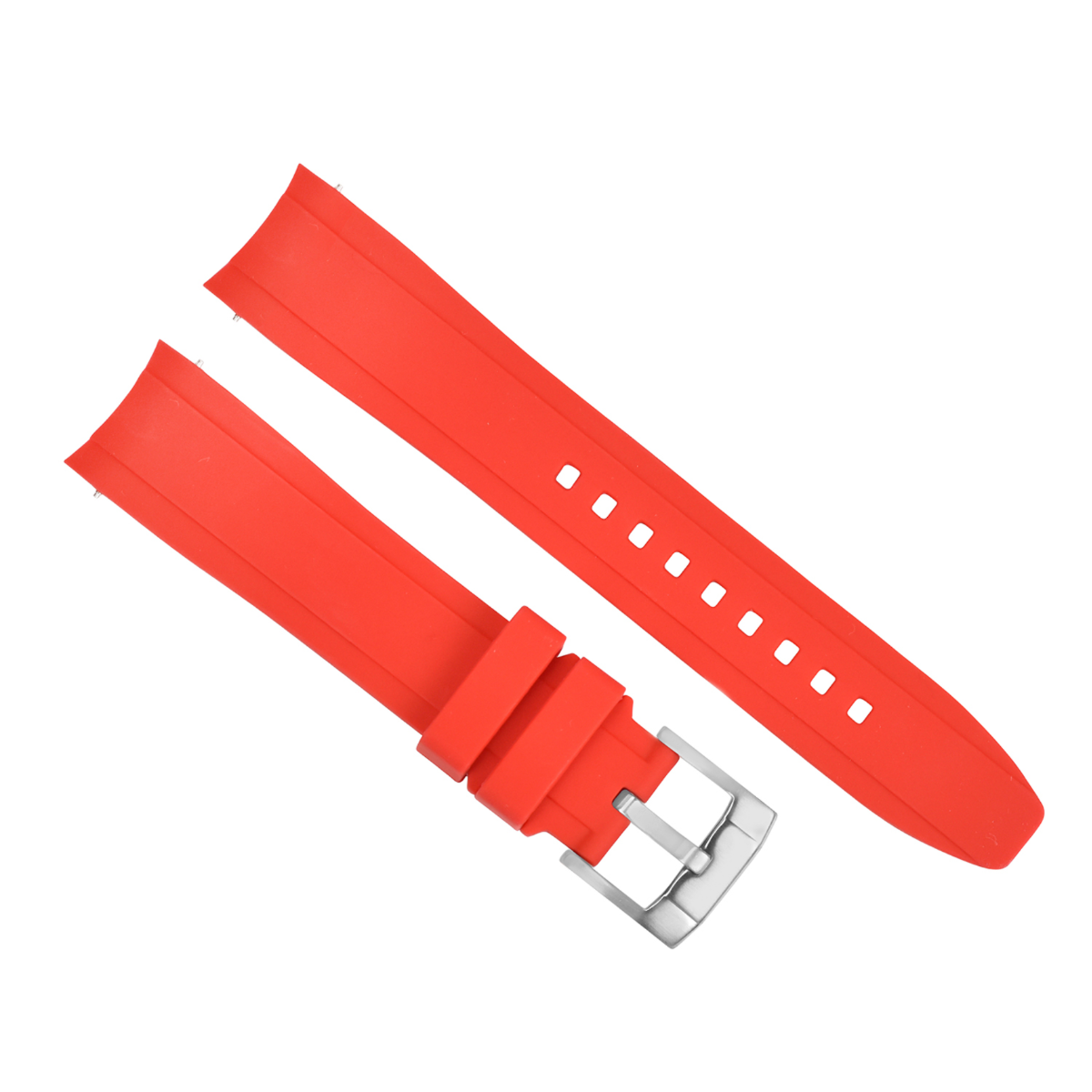 20MM 21MM 22MM CURVED END FKM RUBBER WATCH BAND STRAP FOR SEIKO ROLEX OMEGA