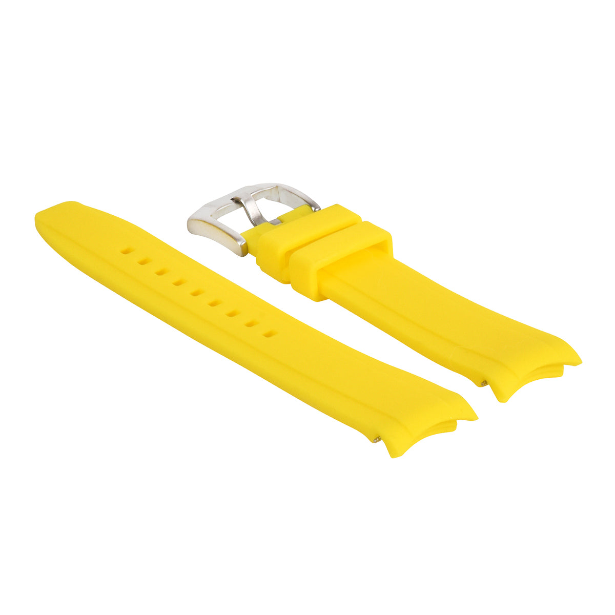 20MM CURVED RUBBER WATCH BAND STRAP FOR ROLEX DAYTONA DATEJUST SUBMARINER YELLOW