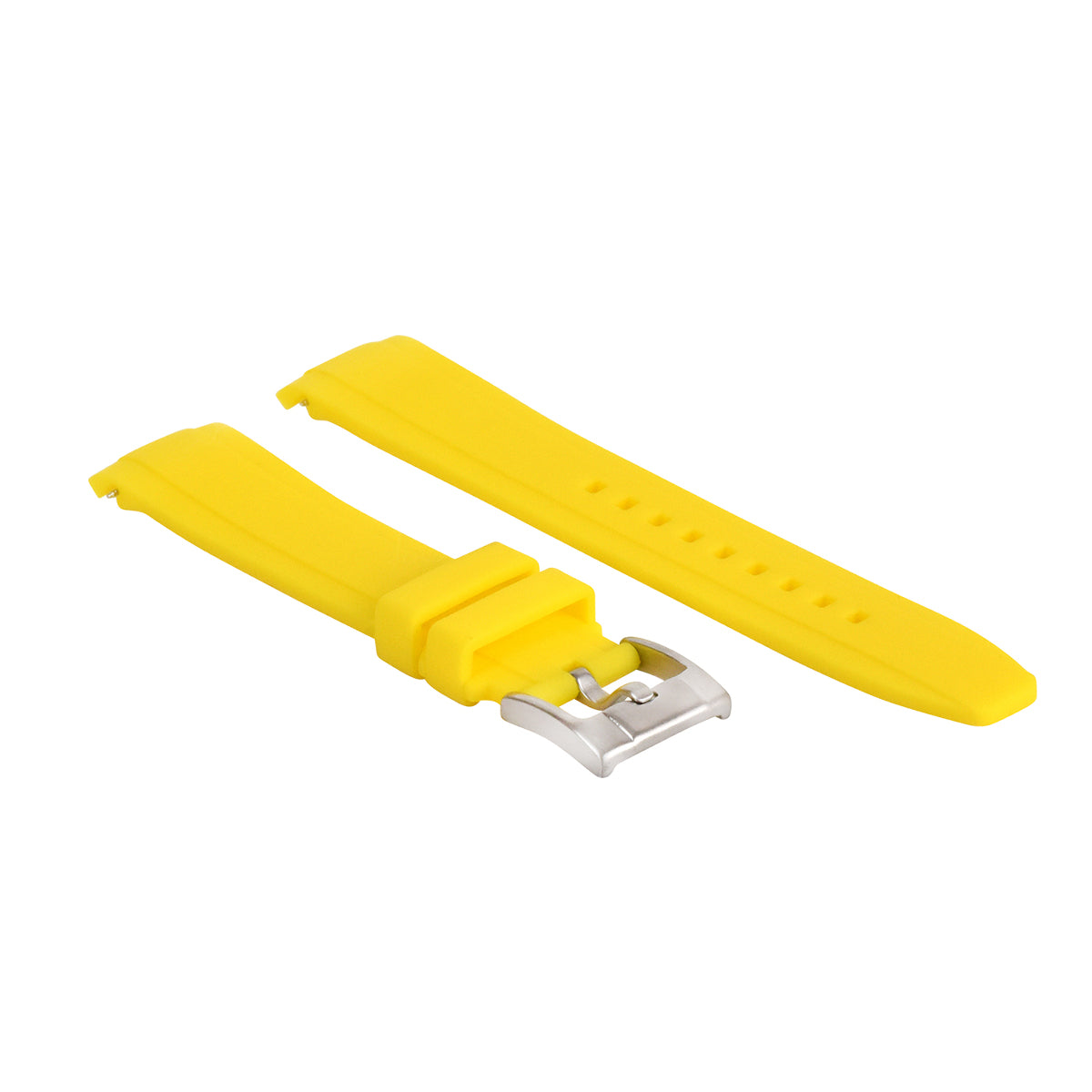 20MM CURVED RUBBER WATCH BAND STRAP FOR ROLEX DAYTONA DATEJUST SUBMARINER YELLOW