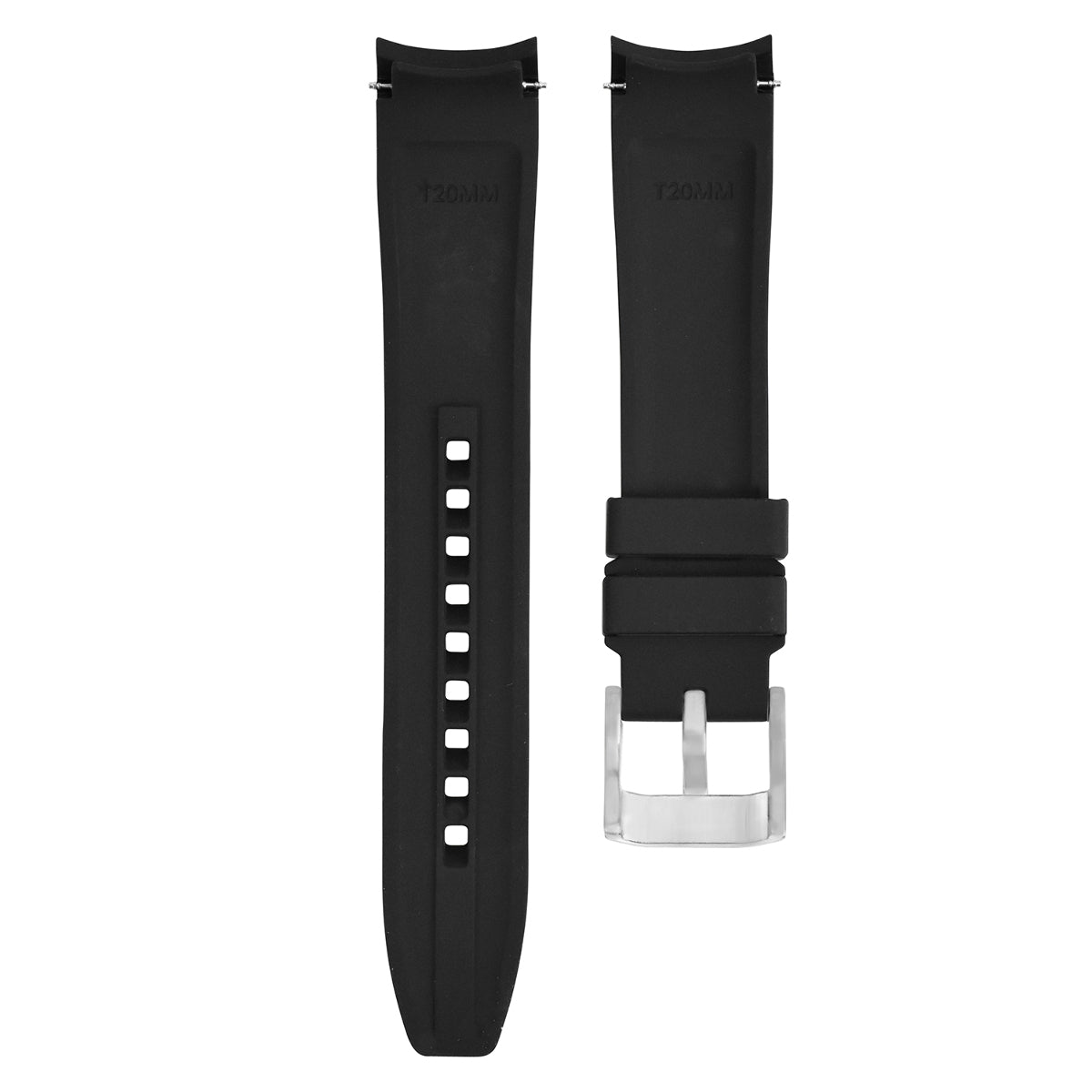 21MM RUBBER WATCH BAND STRAP FOR ROLEX DATEJUST 41, DAY DATE 2, DEEP SEA BLACK