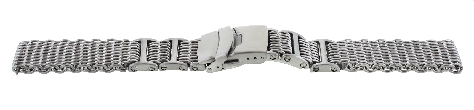 20MM WATCH BAND FOR BREITLING COLT CHRONOMAT SHARK MESH 4MM THICK H LINK STEEL