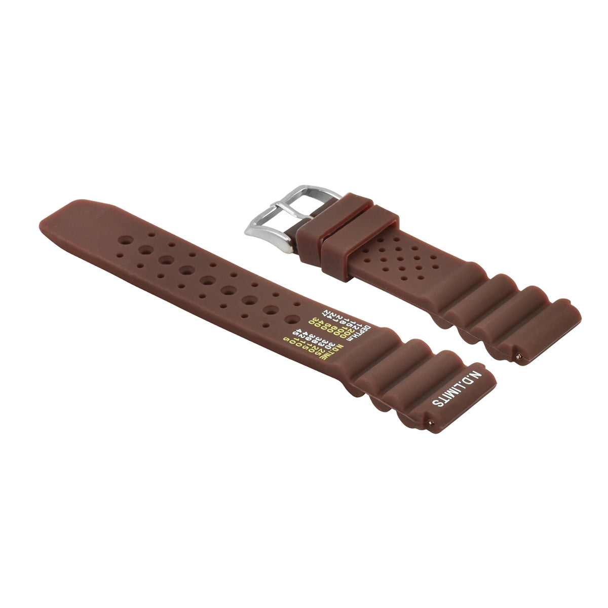 22MM ND LIMITS WATCH STRAP EXTREMA SPORT PR RUBBER DIVER FOR CITIZEN SEIKO BROWN
