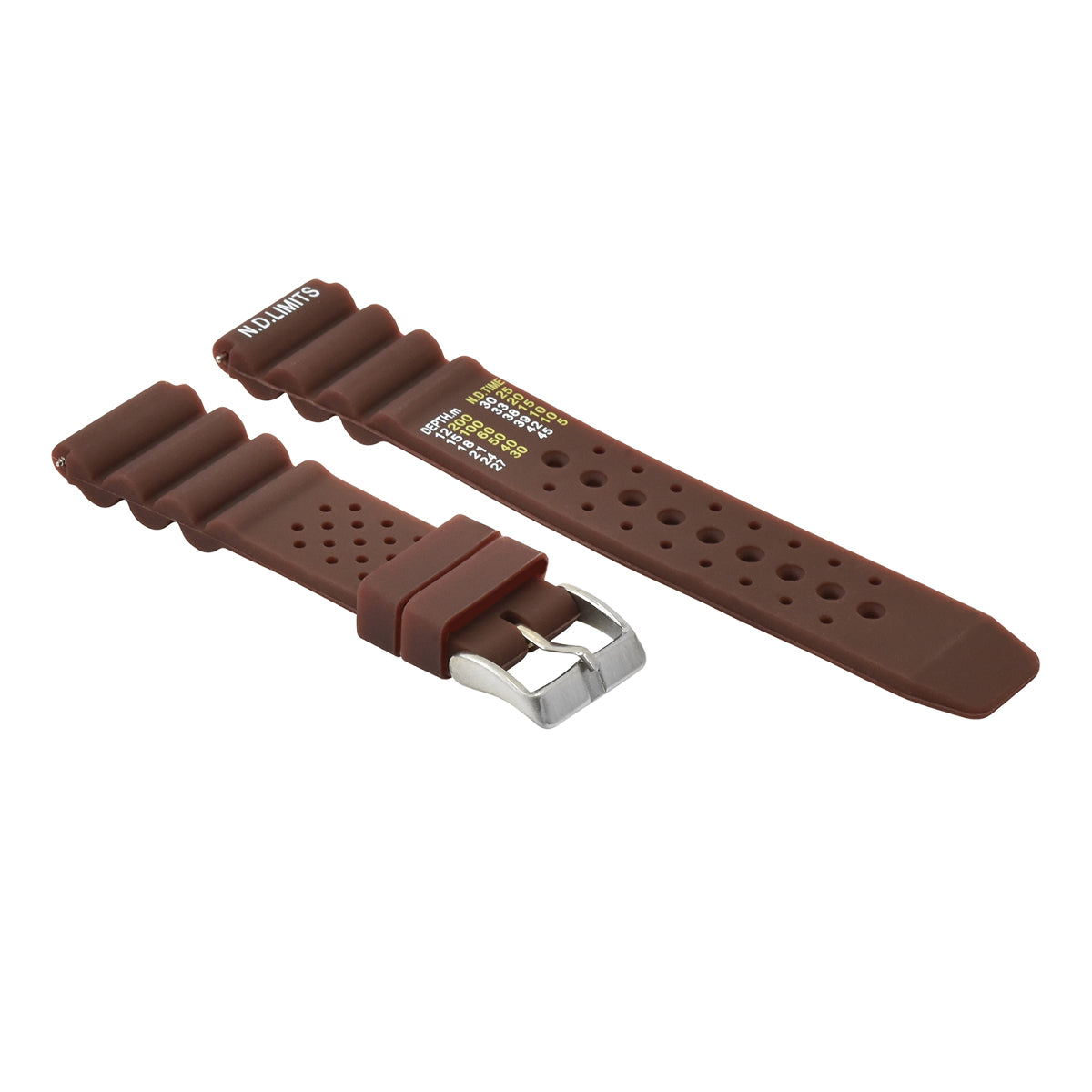 22MM ND LIMITS WATCH STRAP EXTREMA SPORT PR RUBBER DIVER FOR CITIZEN SEIKO BROWN