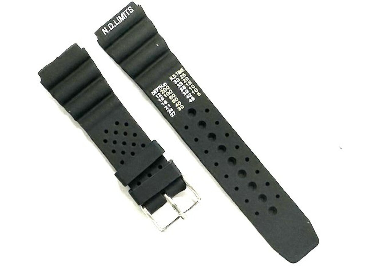 22MM SILICONE WATCH STRAP EXTREMA SPORT PRO RUBBER DIVER FOR CITIZEN SEIKO BLACK