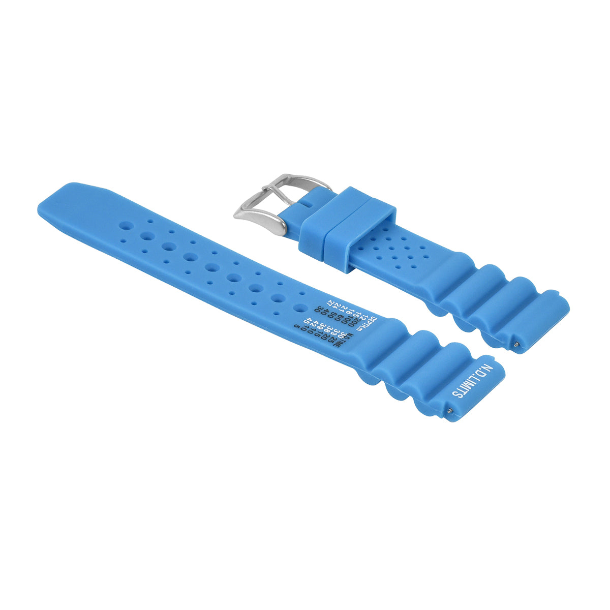 22MM N.D. LIMITS WATCH STRAP EXTREMA SPORT RUBBER DIVER FOR CITIZEN SEIKO L/BLUE