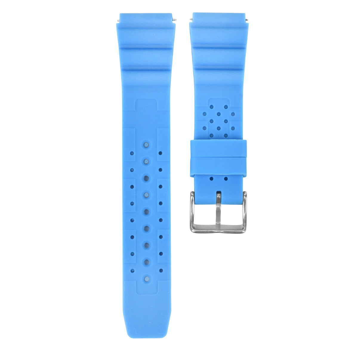 22MM N.D. LIMITS WATCH STRAP EXTREMA SPORT RUBBER DIVER FOR CITIZEN SEIKO L/BLUE