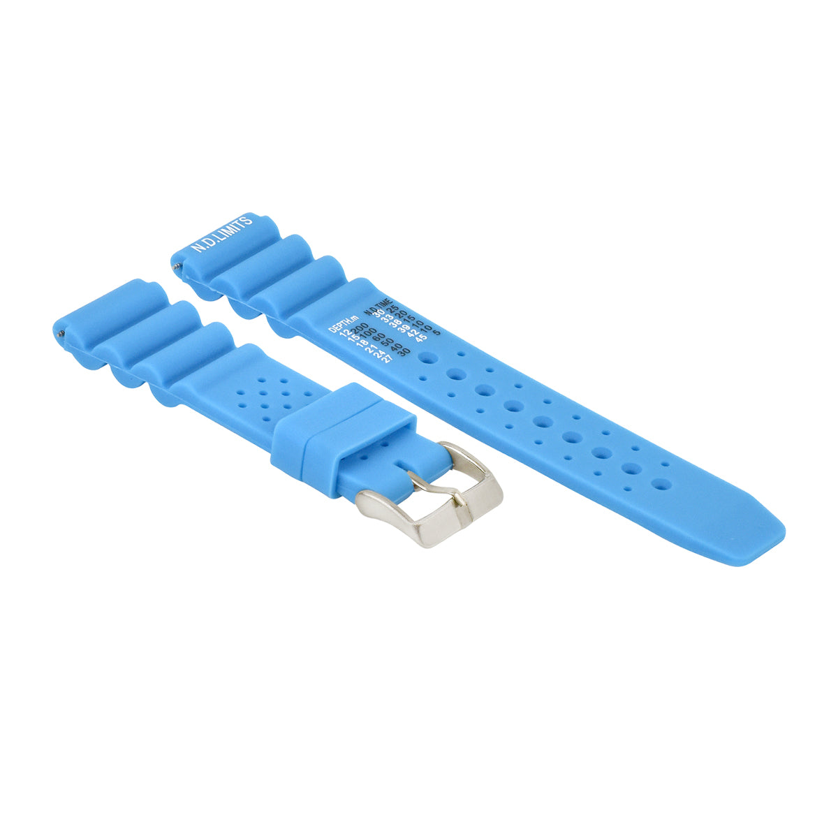 22MM N.D. LIMITS WATCH STRAP EXTREMA SPORT RUBBER DIVER FOR CITIZEN SEIKO L/BLUE