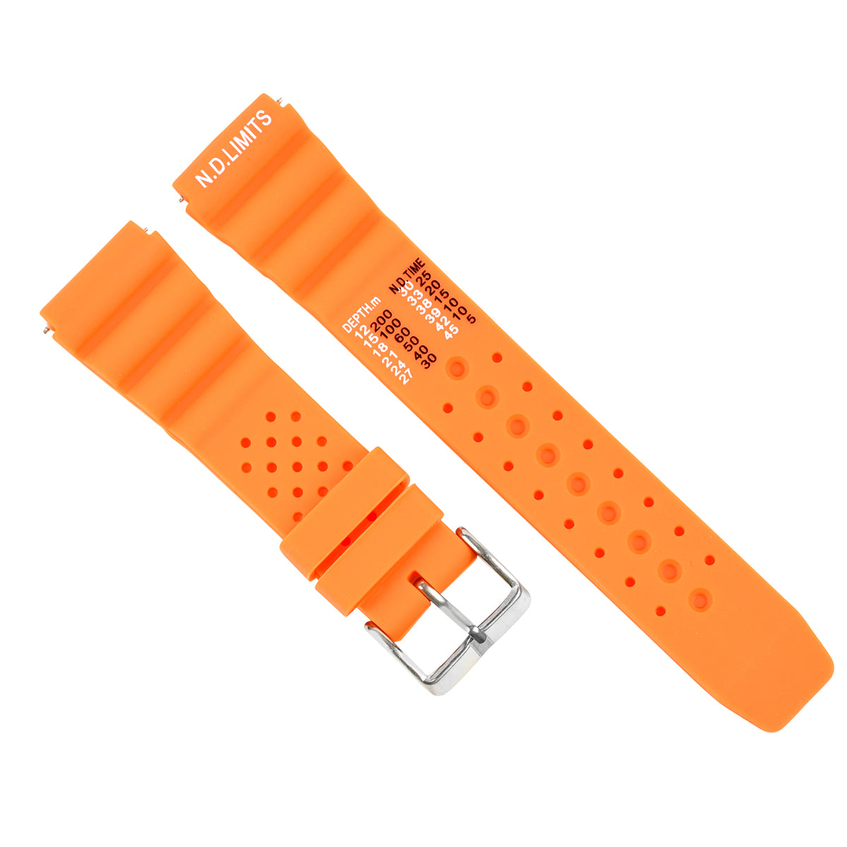 22MM N.D. LIMITS WATCH STRAP EXTREMA SPORT RUBBER DIVER FOR CITIZEN SEIKO ORANGE