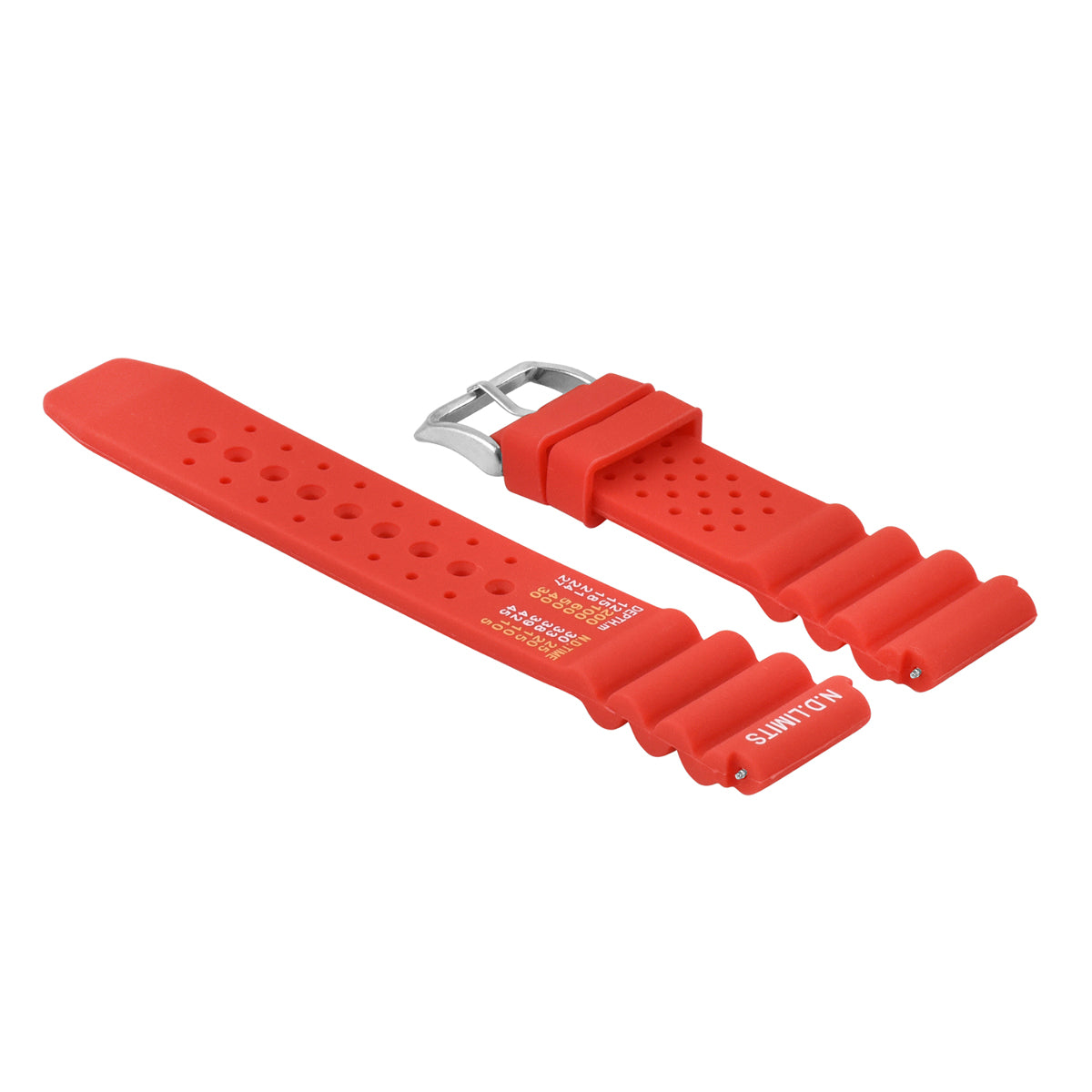 22MM N.D. LIMITS WATCH STRAP EXTREMA SPORT RUBBER DIVER FOR CITIZEN SEIKO RED