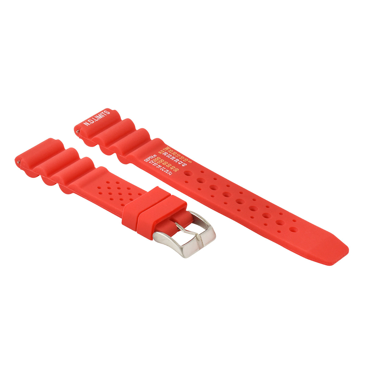 22MM N.D. LIMITS WATCH STRAP EXTREMA SPORT RUBBER DIVER FOR CITIZEN SEIKO RED