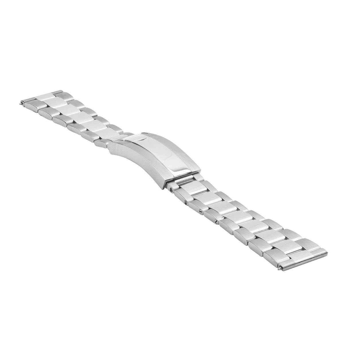 22MM SOLID OYSTER BAND FOR SEIKO WATCH GLIDE LOCK STRAIGHT END SHINY CTR S/STEEL