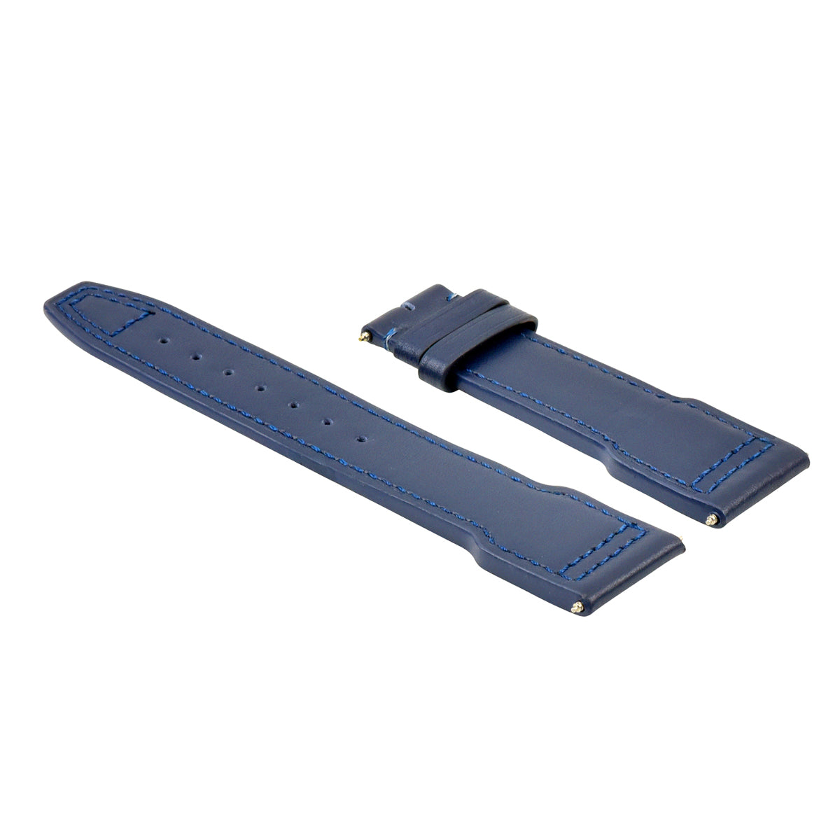 22MM CALF LEATHER WATCH STRAP BAND CLASP FOR IWC PORTUGUESE PILOT TOP GUN BLUE