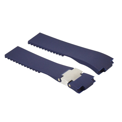 25MM/12MM SILICONE RUBBER WATCH BAND STRAP FOR ULYSSE NARDIN MARINE DIVER BLUE