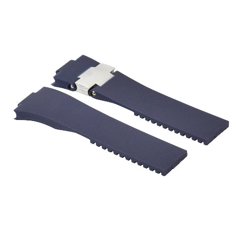 25MM/12MM SILICONE RUBBER WATCH BAND STRAP FOR ULYSSE NARDIN MARINE DIVER BLUE