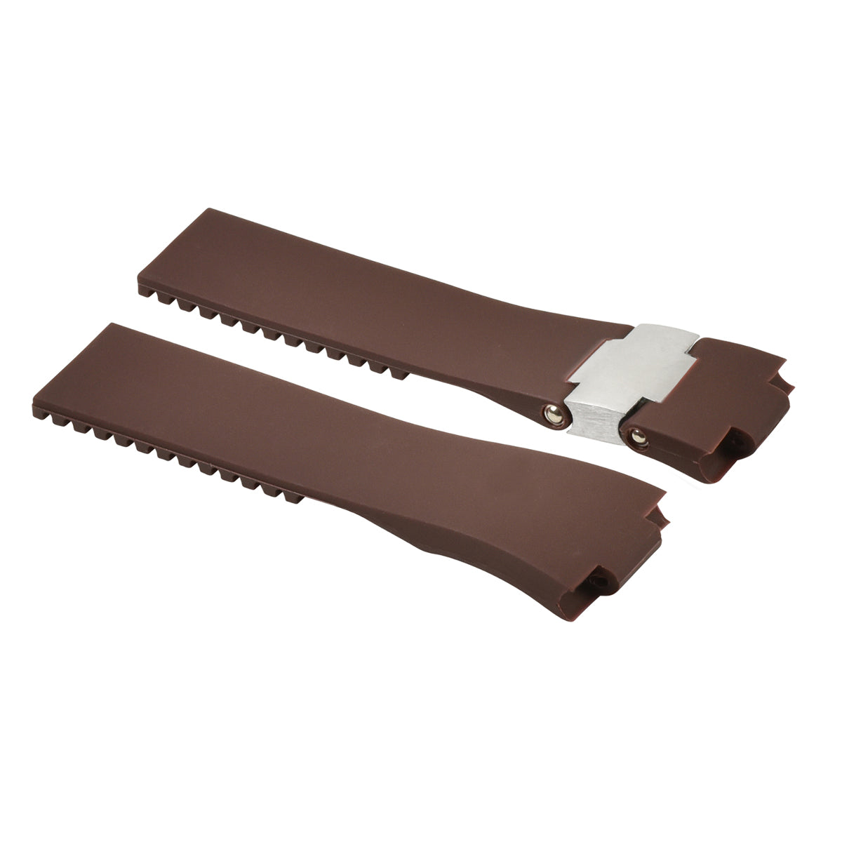 26MM/12MM SILICONE RUBBER WATCH BAND STRAP FOR ULYSSE NARDIN MARINE DIVER BROWN