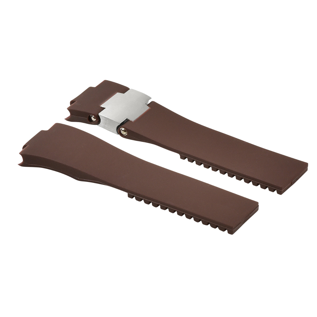 26MM/12MM SILICONE RUBBER WATCH BAND STRAP FOR ULYSSE NARDIN MARINE DIVER BROWN