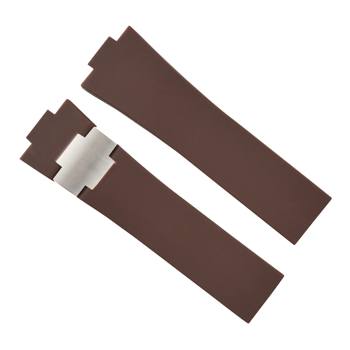 26MM/12MM SILICONE RUBBER WATCH BAND STRAP FOR ULYSSE NARDIN MARINE DIVER BROWN