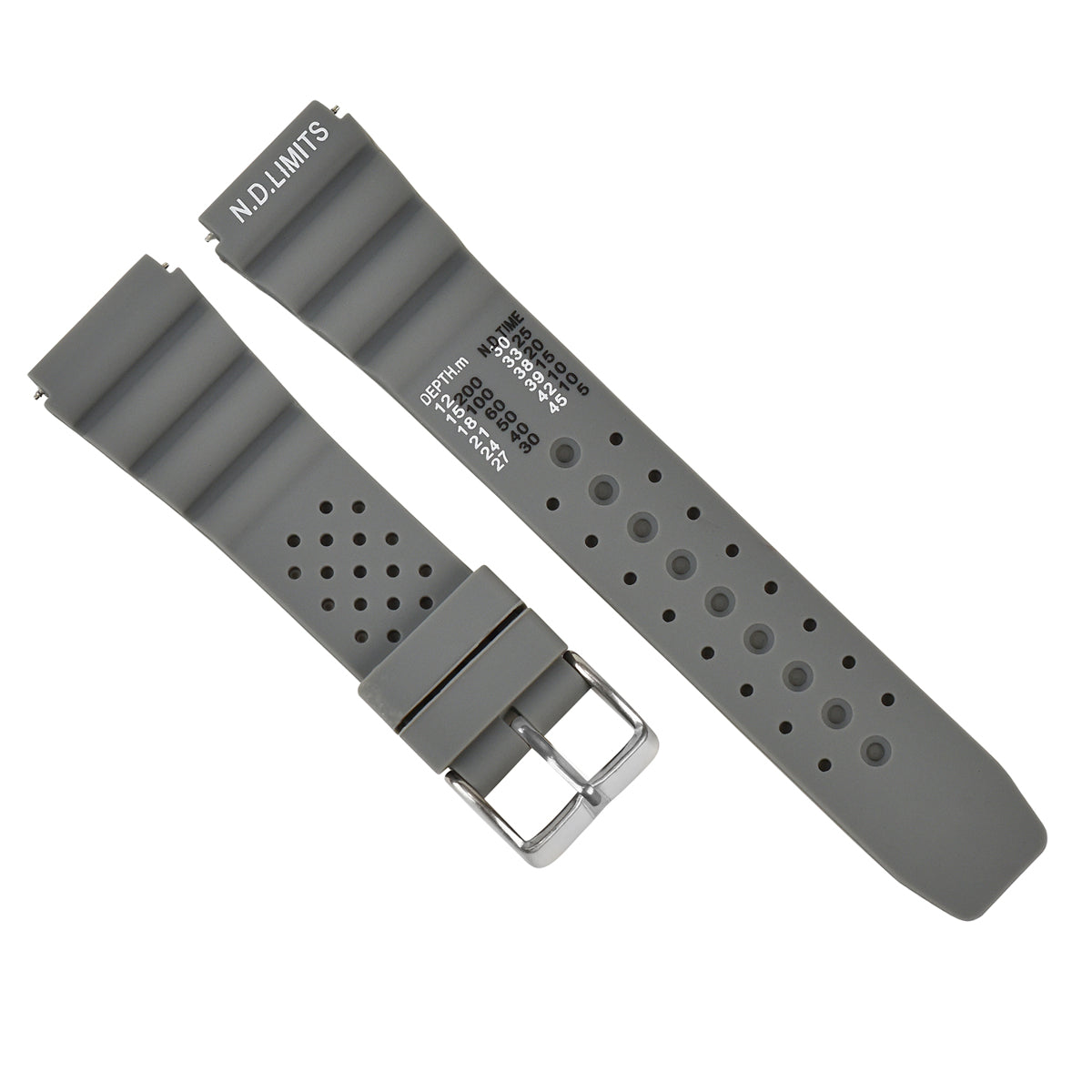 20MM ND LIMITS WATCH STRAP EXTREMA SPORT PR RUBBER DIVER FOR CITIZEN SEIKO GRAY