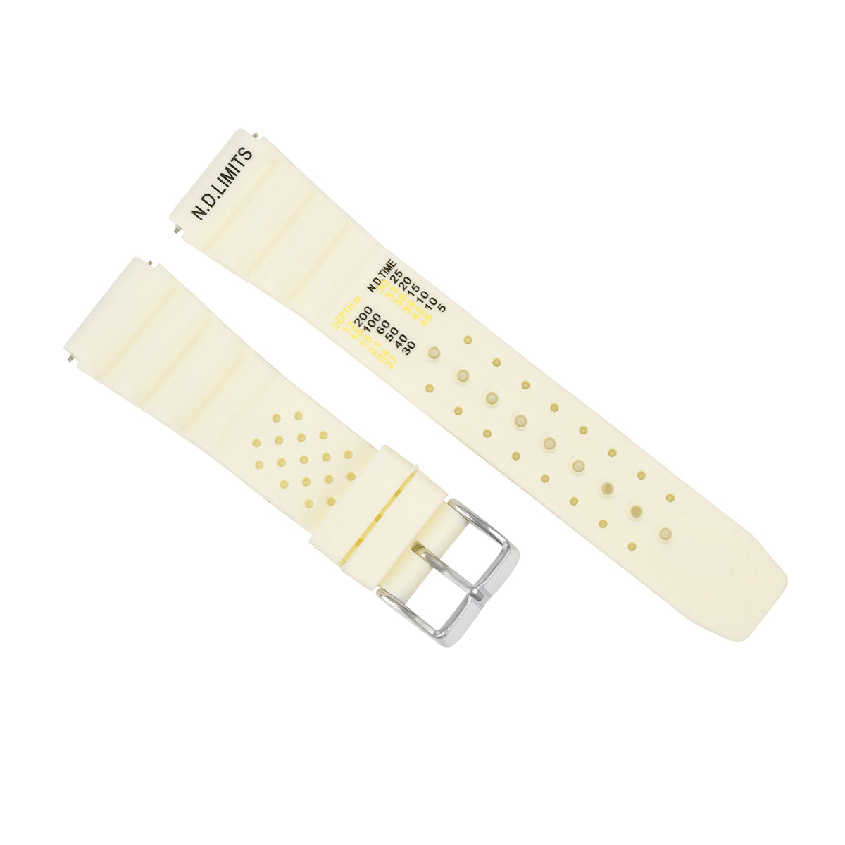 20MM ND LIMITS WATCH STRAP EXTREMA SPORT PR RUBBER DIVER FOR CITIZEN SEIKO CREAM