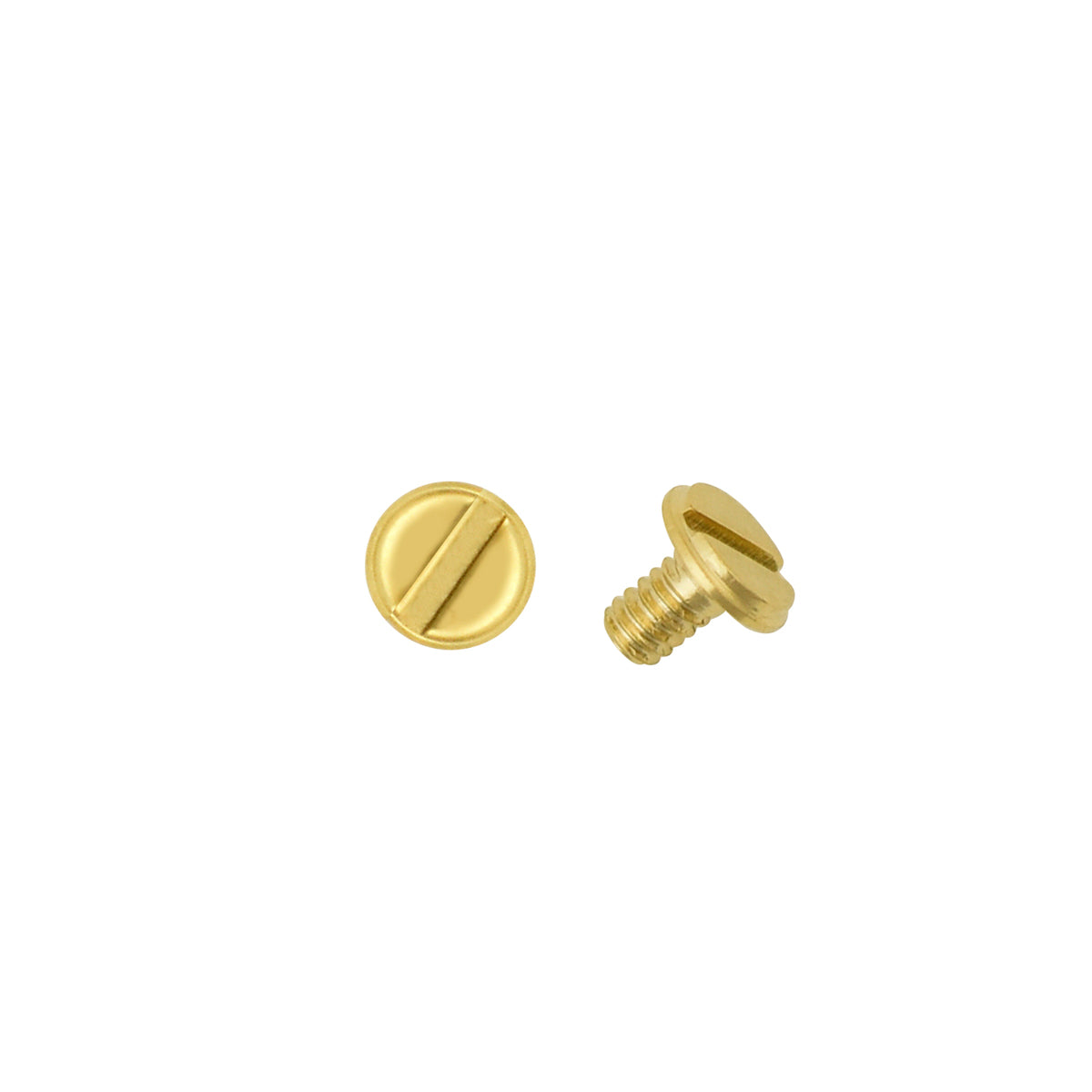 2 PCS NEW 3.90MM FLAT SCREWS REPLACEMENT FOR CARTIER LOVE BRACELET GOLD T.QLTY