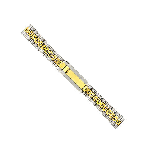 19MM JUBILEE WATCH BAND FOR SEIKO CITIZEN TAG HEUER TWO TONE GLIDE LOCK STRAIGHT END