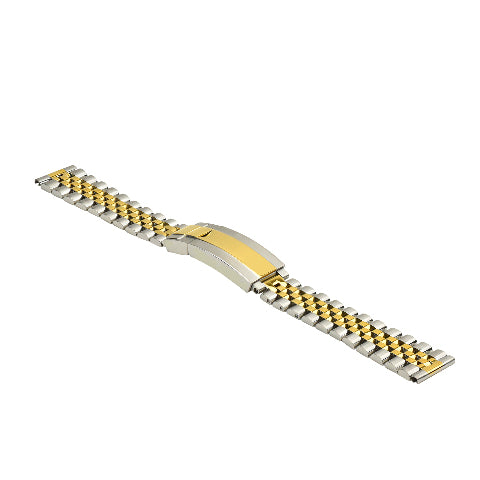 19MM JUBILEE WATCH BAND FOR SEIKO CITIZEN TAG HEUER TWO TONE GLIDE LOCK STRAIGHT END